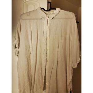 Sheer white button down
